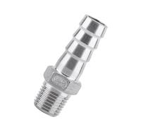 Jeffergarden Acier Inoxydable SS304 Connecteur de Queue de Tuyau de Filetage Mâle, Ajustement de Barbe Durable pour Le Chauffage de l'eau, Idéal pour Le Génie Chimique et la Plomberie (1/4 '' * 12