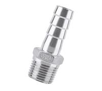 Jeffergarden Acier Inoxydable SS304 Connecteur de Queue de Tuyau de Filetage Mâle, Ajustement de Barbe Durable pour Le Chauffage de l'eau, Idéal pour Le Génie Chimique et la Plomberie (1/2 '' * 15