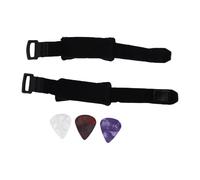 Jeffergarden Amortisseur de Cordes de Guitare électrique, Ensemble de 2 Sangles Muettes en Tissu Doux avec 3 Médiators pour Réduction du Bruit des Basses de Guitare électrique