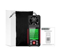Jeffergarden Anémomètre Numérique Portable Mesureur de Vitesse du Vent | Anémomètre numérique portatif, compteur de vitesse du vent, avec écran LCD rétroéclairé, maintien moyen Min, 6 unités,
