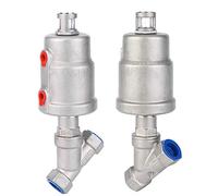 Jeffergarden Angle Seat Valve Air Actuated Acier Inoxydable 50mm DN15 | Joints PTFE/FKM, Médias Eau/Gaz/, Contrôle D'Air 0,3-1MPa, Actionneur Rotatif 360°