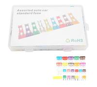 Jeffergarden Assortiment de Kits de Remplacement de Lame, Plastique Aluminium 254 Pièces, Kit de Fusibles de Voiture de Petite et Moyenne Taille 2A-40A pour Phare Arrière de Voiture, Lame de Codage