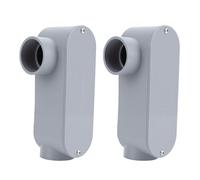 Jeffergarden Boîte de Conduit PVC une Pouce et Demie 2 PCS Gris | Avec Joint de Couvercle, Finition Neutre, Boîtier Non Conducteur, Usage Intérieur et Extérieur, Montage Mural encastré,