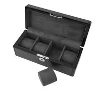 Jeffergarden Boîte de Montre Noire de Luxe à 4 Fentes, Présentant des Montres Célèbres pour Un Grand Affichage, Boîtes à Bijoux de Décoration de Maison avec Doublure Elite