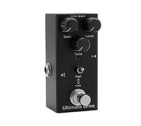 Jeffergarden Boost Pedal, Micro Vintage Overdrive, Drive et Classic Chorus, Retard Analogique, Pédale Unique Léger avec Indicateur LED pour la Guitare électrique (BLACK)