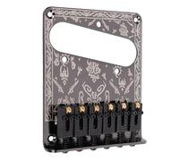 Jeffergarden Bridge Fixe de Guitare électrique avec 6 Selles en Laiton Remplacement pour et Telecaster Enhanced Sustain Vintage Style 52,5 Mm Espacement des Cordes