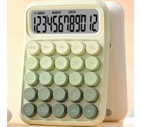Jeffergarden Calculateurs Mignons Desktop 12 Chiffres Gros Bouton Effacer L'écran D'affichage de L'écran de Bureau Petit Accessoire de Bureau Rose Vert Bleu pour Les étudiants Comptable (Green)