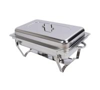 Jeffergarden Chafing Dish de Buffet en Acier Inoxydable, Chauffe-plats Pliable de 9 QT avec Couvercle et 2 Réchauds à Alcool, Chafer Rectangulaire Portable pour les Fêtes de Restauration, les