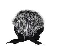 Jeffergarden Chapeau de Cheveux à Pointes Amusant, Faux Cheveux Réglable, Visière en Coton et Polyester, Chapeau Court de 50 à 58 Cm, Attache Légère pour les Fêtes, Scène, Cosplay, Adultes et (GREY)