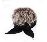 Jeffergarden Chapeau de Cheveux à Pointes Amusant, Faux Cheveux Réglable, Visière en Coton et Polyester, Chapeau Court de 50 à 58 Cm, Attache Légère pour les Fêtes, Scène, Cosplay, Adultes et (Café)