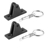 Jeffergarden Charnière de Pont Bimini pour Bateau, Charnière de Pont Marin en Acier et Plastique avec Goupille à Anneau Fendu, Support d'auvent 62 X 21 Mm, Paquet de 2 pour Kayak, canoë, Canot de