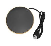 Jeffergarden Chauffe-Tasse à café alimenté par USB avec 3 Réglages de Température et Verre trempé pour café, thé, Lait au Bureau à Domicile (Gold)