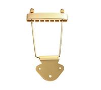 Jeffergarden Chevalet de Cordier Réglable en Métal pour Guitare 6 Cordes, pour Guitare Archtop, Corps Creux Fin, Trapèze, Jazz Bass, Pièces de Rechange (GOLD)