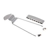 Jeffergarden Chevalet de Cordier Réglable en Métal pour Guitare 6 Cordes, pour Guitare Archtop, Corps Creux Fin, Trapèze, Jazz Bass, Pièces de Rechange (SILVER)