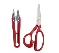 Jeffergarden Ciseaux de Tissu pour Coudre des Ciseaux de Tailleur en Acier Inoxydable et du Fil Snipper Ergonomic Rubber Handle pour le Bureau D'artisanat de (Poignée rouge 8 pouces)
