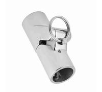 Jeffergarden Connecteur de Tuyau Marin, Acier Inoxydable 316, Raccord Pivotant Pliable à 180 Degrés pour Tube de 22 Mm à 25 Mm, Idéal pour Les Bimini et Les Auvents (Calibre 22)