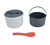 Jeffergarden Cuiseur à Riz pour -ondes, Ensemble de Machine à Riz en PP de qualité Alimentaire avec Couvercle, Passoire, Cuillère à, Marmite à Vapeur de 2 L pour Cuisine, Maison, Dortoir, Bureau,