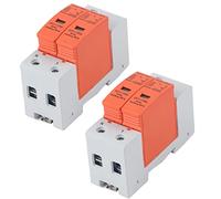 Jeffergarden Dispositif de Protection SPD Parafoudre de Tension 2P AC 420 V, Protecteur de Surtension en Matériau PC avec Fenêtre Visuelle, Installation sur Rail, Boucle Anti-Fissure pour (Imax : 20