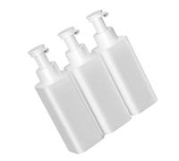 Jeffergarden Distributeur de Savon Mural, Tête de Pompe étanche, Récipient Manuel à 3 Chambres pour Cuisine et Salle de Bain, capacité de 380 ML pour Nettoyant pour Le Corps et Shampoing (White)