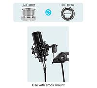 Jeffergarden Ensemble de Pieds de Microphone, Bras de Flèche à Ciseaux Robuste avec Pince, Support de Bureau Réglable pour Microphones à Condensateur et Yeti