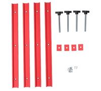 Jeffergarden Ensemble de Rails en T et de Blocs Coulissants M8 Rail à Fente en T en Aluminium de 400 Mm avec Trous Pré-percés et Ensemble de Blocs Coulissants Profil à Double Coupe pour le