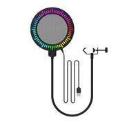 Jeffergarden Filtre Anti-pop en Métal pour Microphone RVB avec Réduction du Bruit Réglable en Col de Cygne pour Enregistrement en Studio, Streaming, Chant, Podcast