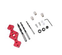 Jeffergarden Gabarit de Cheville à Centrage Automatique, Guide de Perçage pour le Travail du Bois en Alliage d'aluminium avec Anneaux en Acier Inoxydable pour Menuiserie et Trous Droits dans les