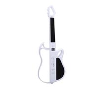Jeffergarden Guitare sans Cordes pour Enfants avec Lumières LED 7 Sons BT Rechargeable 4 Rythmes de Machine à Tambour Instruments de Musique Portables Pliables pour Garçons Filles (WHITE)