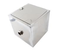 Jeffergarden Intercepteur de Graisse en Acier Inoxydable 4 GPM Séparateur D' Usagée à Double Filtration avec Panier de Filtre Intérieur Amovible pour Cuisine Commerciale