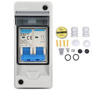 Jeffergarden Interrupteur de Déconnexion PV DC, Isolateur en Polycarbonate Durable, Disjoncteur étanche 32 A 6KA IP65 pour Système Photovoltaïque Solaire et Applications RV