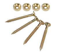 Jeffergarden Jeu de Douilles de Joint de Manche de Guitare, Virole en Acier Inoxydable avec Vis pour Guitare et Basse électriques, Connexion Sécurisée, Installation Durable et facile. (GOLD)