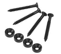 Jeffergarden Jeu de Douilles de Joint de Manche de Guitare, Virole en Acier Inoxydable avec Vis pour Guitare et Basse électriques, Connexion Sécurisée, Installation Durable et facile. (BLACK)