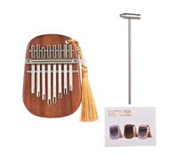 Jeffergarden Kalimba Thumb Piano 8 Keys Finger Marimba Musical Instrument avec un Marteau pour le Camping en Voyage et les Fêtes (10.5x7.5x2,6 cm)