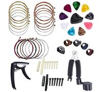 Jeffergarden Kit D'accessoires pour Guitare 34 Pièces Comprenant Une Pince de Transposition, Un Enrouleur de Cordes de Guitare 3 en 1, Un Coupe-goupille, Un Extracteur de Goupilles, des