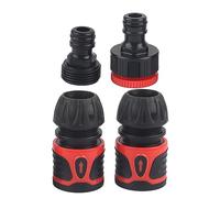 Jeffergarden Kit d'adaptateur Rapide de Connecteur de Tuyau 4 Pièces, Matériau ABS pour Tuyau 1/2, Outils d'arrosage de Jardin Faciles à Connecter pour l'entretien de la Maison et du Patio