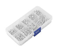 Jeffergarden Kit d'assortiment de 450 Pièces de Rivets Solides à Tête Plate en Aluminium M2.5 avec Attaches à Tige Moletée et Boîte de Rangement pour la Fixation de Matériel de Fixation de Rivets,