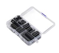 Jeffergarden Kit d'assortiment de 66 Douilles à Puce IC, Jeu de Douilles IC DIP en Plastique isolé 6P à 28P pour Composants électroniques de Circuits Imprimés, Projets électriques Automobiles