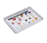 Jeffergarden Kit de Collection de Rochers et de Minéraux Beaux Gemmes Stones Science Kit éducatif avec Une Vitrine Claire pour Les Enfants (B)