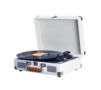 Jeffergarden Lecteur de Disques Rétro avec Une Plate-Forme sans Fil 33 45 78 RPM pour la Lecture de la Carte SD USB Intégrée Port 3,5 Mm (White)