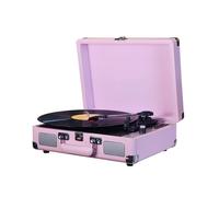 Jeffergarden Lecteur de Disques Rétro avec Une Plate-Forme sans Fil 33 45 78 RPM pour la Lecture de la Carte SD USB Intégrée Port 3,5 Mm (Pink)