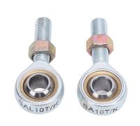 Jeffergarden Lot de 2 Roulements à Rotule d'extrémité de Biellette de Direction en Alliage d'acier fileté M10, Trou de 10 Mm, 2 Pièces pour ATV Quad Go Kart, Réparation de Direction, Mise à Niveau,