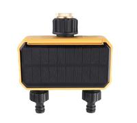 Jeffergarden Minuterie d'arrosage Solaire à 2 Sorties, Système d'arrosage Automatique Rechargeable avec Retard de Pluie, pour l'irrigation du Jardin, de la Pelouse et du Balcon