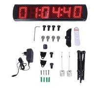 Jeffergarden Minuterie de Course, Horloge, Affichage LED à 6 Chiffres, Compte à Rebours de 12/24 Heures, Minuterie de Gymnastique avec Trépied et Télécommande (Prise UE)