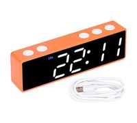 Jeffergarden Minuterie D'entraînement à Affichage Numérique LED, Horloge électronique Multifonctionnelle pour Chambre à Coucher, Salle de Fitness avec Magnétique au Dos (Cadre Orange + Affichage