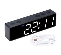Jeffergarden Minuterie D'entraînement à Affichage Numérique LED, Horloge électronique Multifonctionnelle pour Chambre à Coucher, Salle de Fitness avec Magnétique au Dos (Cadre Noir + Affichage Vert