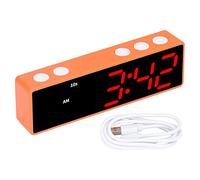 Jeffergarden Minuterie D'entraînement à Affichage Numérique LED, Horloge électronique Multifonctionnelle pour Chambre à Coucher, Salle de Fitness avec Magnétique au Dos (Cadre Orange + Affichage