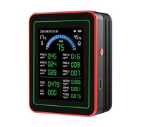 Jeffergarden Moniteur de qualité D'Air Indoor 18 en 1 CO2 TVOC HCHO PM2,5 PM10 Indoor Quality Air Monitor Temps Humid Detect Tester Tester Battery Strangement Powered Data Storage Black