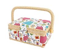 Jeffergarden Organisateur de Panier à Couture avec Plateau Amovible, Conception à Double Couche, Poignée Confortable, pour les Débutants et les Amateurs d'artisanat