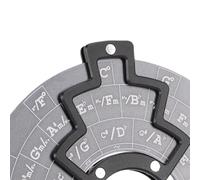 Jeffergarden Outil de Tableau D'accords en Alliage D'aluminium, Cercle de Cinquième Roue de Guitare avec Support en Bois et Affiche D'accords pour L'apprentissage de la Musique, L'écriture de (GREY)
