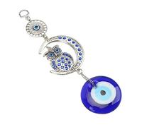 Jeffergarden Pendentif Mauvais œil en Alliage émaillé coloré, Hibou de Nuit, Lune, Style élégant, Attire la Richesse, Couleurs Exquises, Protection, Cadeaux Idéaux pour les Vacances,